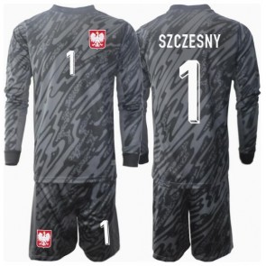 Polsko Wojciech Szczesny #1 Brankářské Dětské Venkovní dres komplet ME 2024 Dlouhý Rukáv (+ trenýrky)